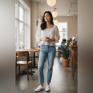 Just in 💫| Express Sheer Ruffle Gold Accent Top sz XL